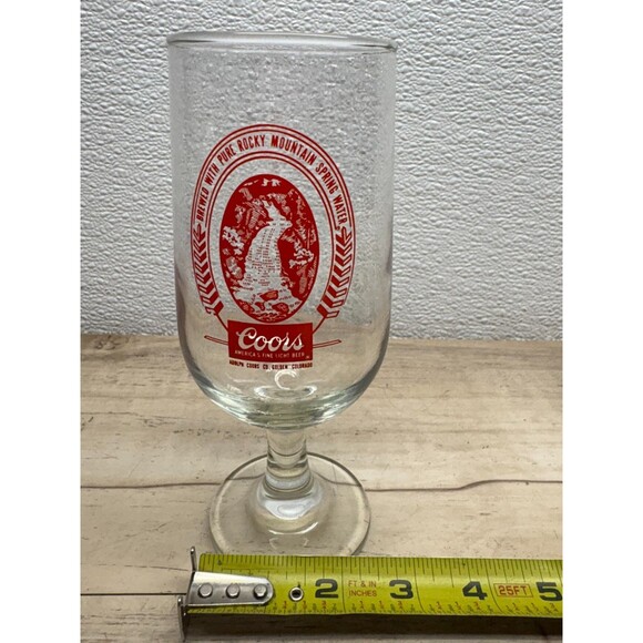 Vtg Coors Beer Stemmed Pilser Glasses  Goblets Set Of 2 - Picture 3 of 9